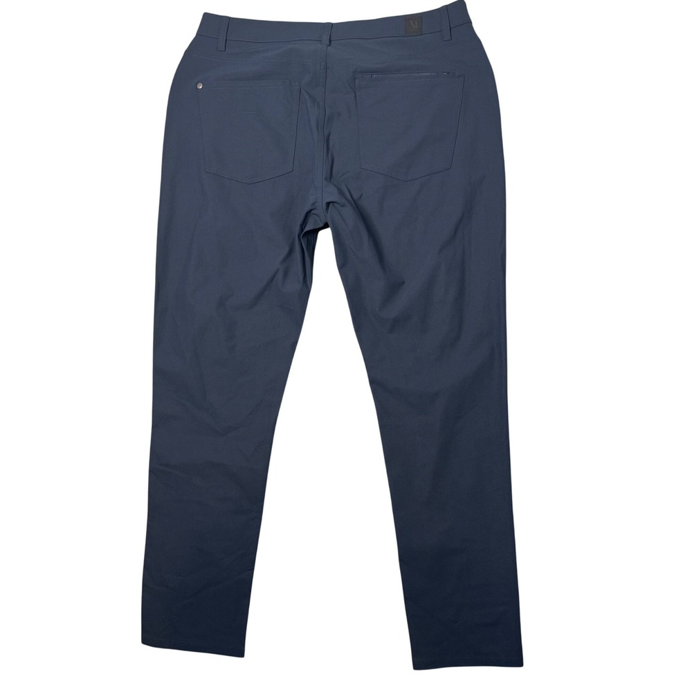 Vuori Meta Pants Athletic Slim Fit Mens 34 Navy Blue Trousers Stretch V430-S